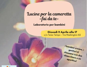 Laboratorio per creare l’accessorio perfetto per decorare la tua cameretta: ti porterai a casa una una ghirlanda di lucine colorate. Mentre i bambini creano e fanno merenda, i genitori si rilassano con due chiacchiere e un aperitivo insieme.