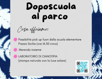 I laboratori settimanali per i vostri bimbi si trasferiscono al parco! Incontriamoci per una merenda insieme e un progetto creativo: in questo incontro sperimenteremo con la cianotipia, un antico metodo di stampa fotografica caratterizzata dal tipico colore Blu di Prussia.